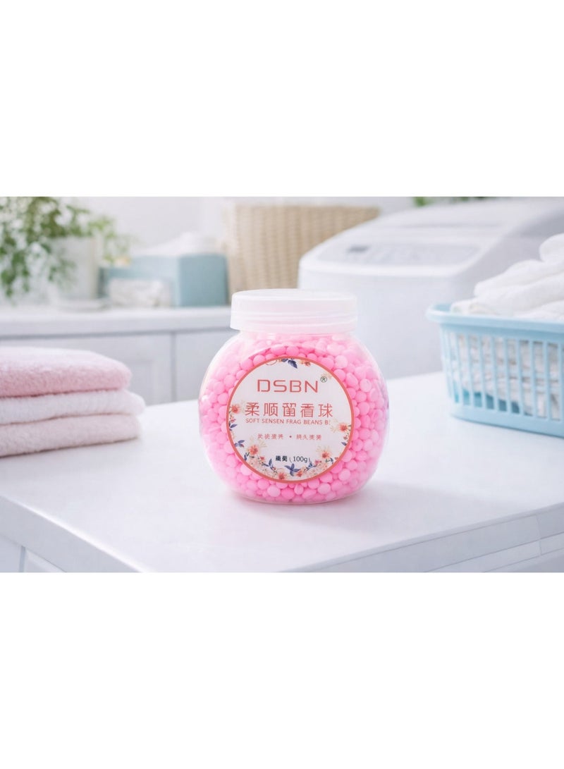 Laundry fragrance beads, deodorizing fabric freshener, soft laundry beads, 100g - assorted scents and colors - Image 1